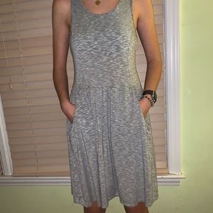 Black and white striped dress